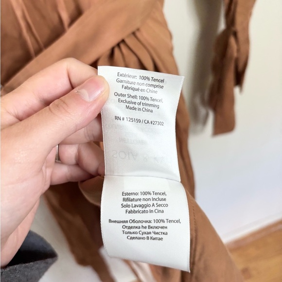 SOIA & KYO revolve Nousha Tailored Coat Size SM tencel brown tan - Picture 7 of 13